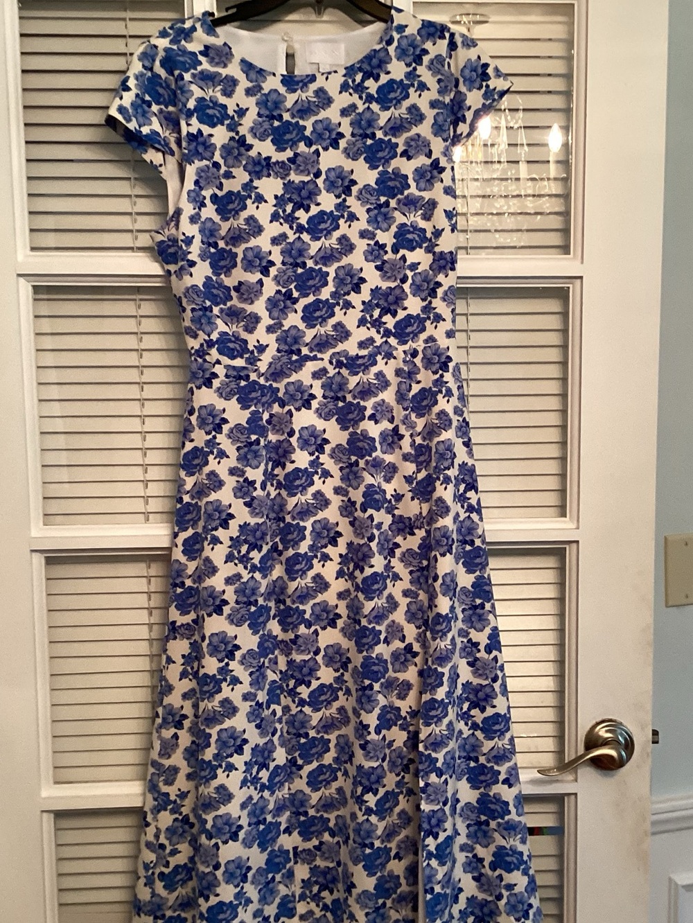 Sugarlips White Maxi Dress with Blue Floral Print
